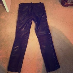 100% leather, brown/burgundy,  Mens pants, size 28